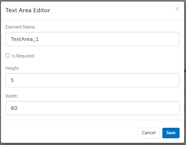 Text area field editor